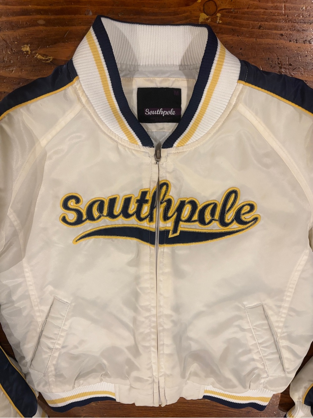 South Pole Cream, Navy & Yellow Kids Bomber Jacket